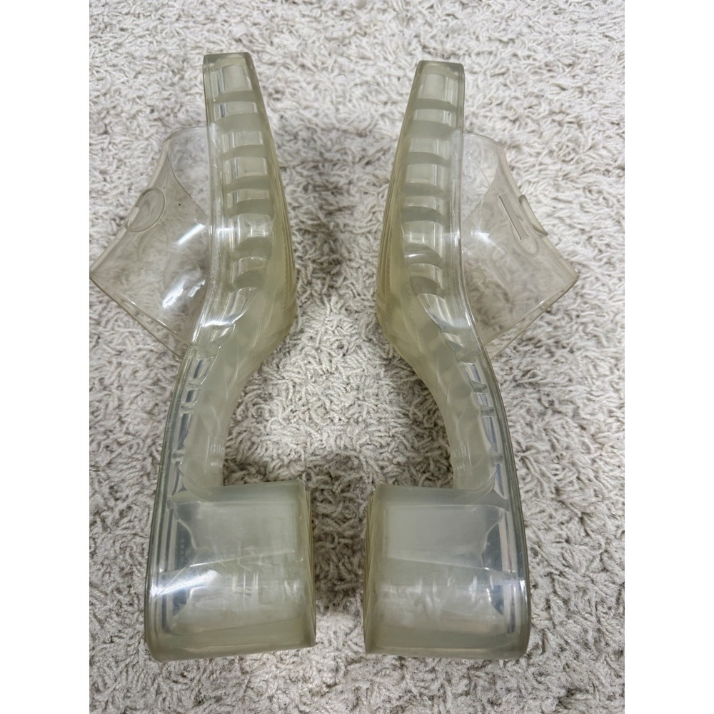GUCCI Womens Clear Translucent Block Heel Slide Sandals EU 38 US 8 Summer Luxury - Picture 8 of 13